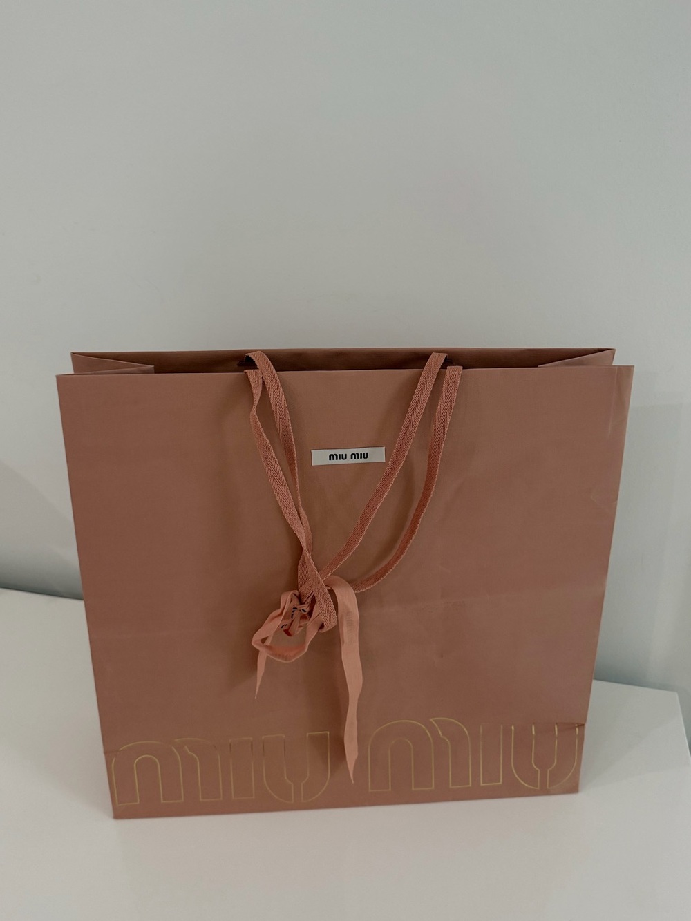 Miu Miu Dusky Rose Ribbon-Handle Tote